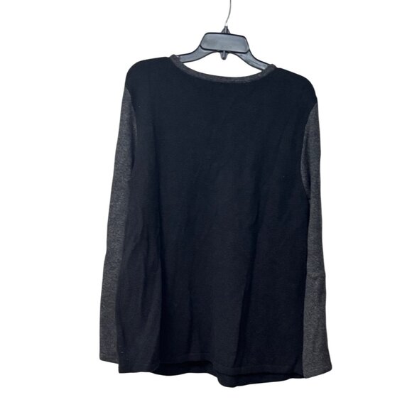 Style & Co Mixed Stitch Color block Sweater Tunic, Charcoal/Black, XL - Picture 10 of 10